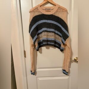 Kimchi Blue Striped Sweater - Black, Blue, and Cream
